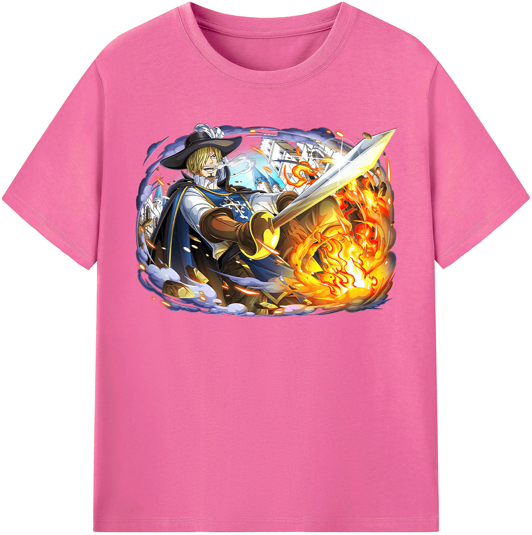 （画像用） ワンピース サンジ ONE PIECE Sanji レディースカジュアルプリントTシャツ（綿100％）